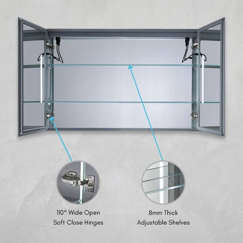 LED Lighted Bathroom Medicine Cabinet with Mirror