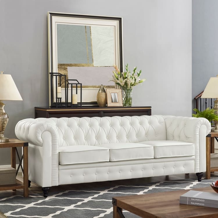 Elegance Chesterfield Sofa, Luxurious Comfort for Cozy Living Rooms, Mid-Century Modern couch, Elegance, 3-Seater Sofa