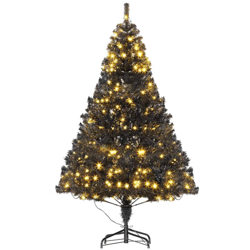 6' Tall Prelit Christmas Tree Douglas Fir Artificial Christmas Tree with Realistic Branches,Warm White LED Lights and 1000 Tips