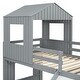 preview thumbnail 15 of 44, Wooden Twin Over Full Bunk Bed,Loft Bed Kids Bed with Playhouse,Farmhouse,Ladder,Slide and Guardrails