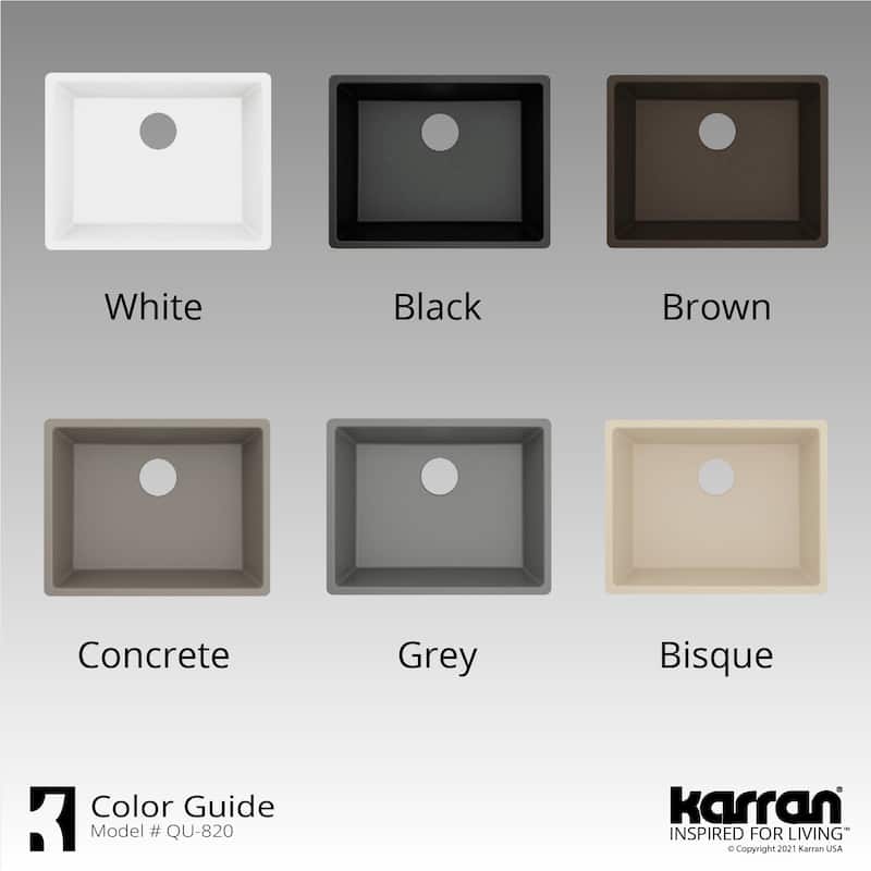 Karran Undermount 24.38 in Single Bowl Quartz Kitchen Sink Kit