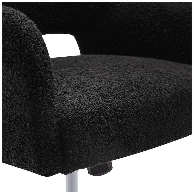 Boucle Upholstered Office/ Desk Chair - Swivel/ Adjustable Height (Set of 2)