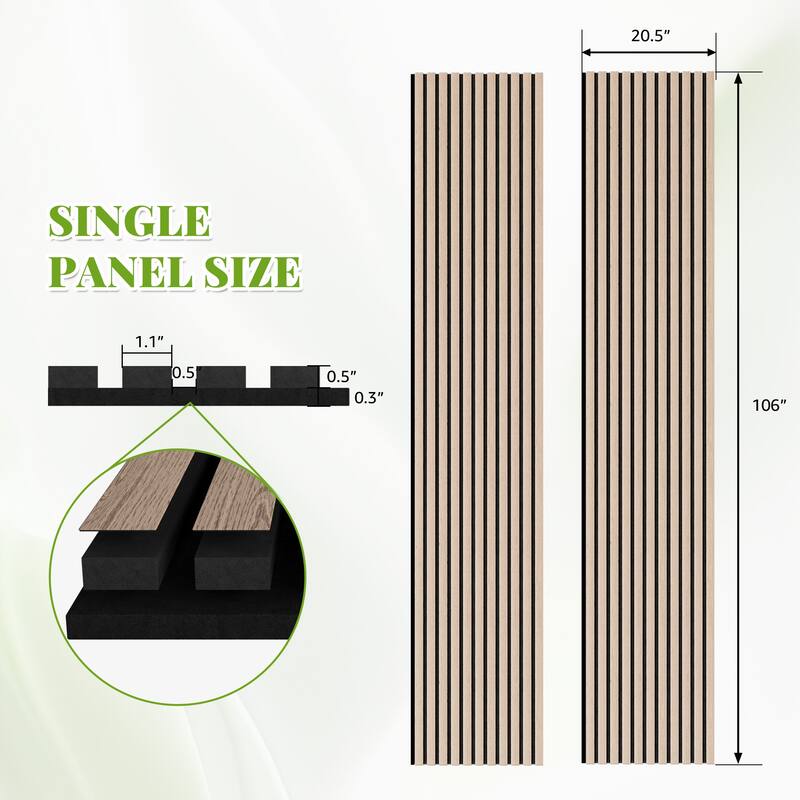 2Pcs Wood Slat Acoustic Wall Panels