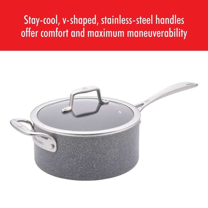 ZWILLING Vitale Aluminum Nonstick Saucepan with Lid - Gray