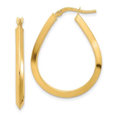 Curata 14k Yellow Gold Polished 26.7x1.9mm Classic Hoop Earrings