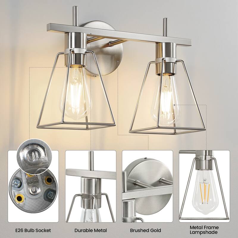 2&3 - Light Dimmable Modern Bathroom Vanity Light with Metal Frame
