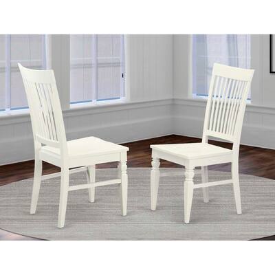 Wood Dining Chairs Set - Kitchen Accent Chairs with Slatted Back - Modern Farmhouse Style
