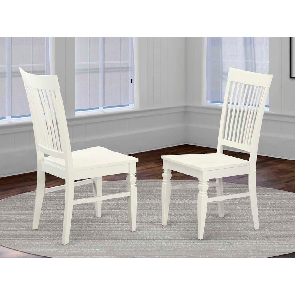 Wood Dining Chairs Set - Kitchen Accent Chairs with Slatted Back - Modern Farmhouse Style