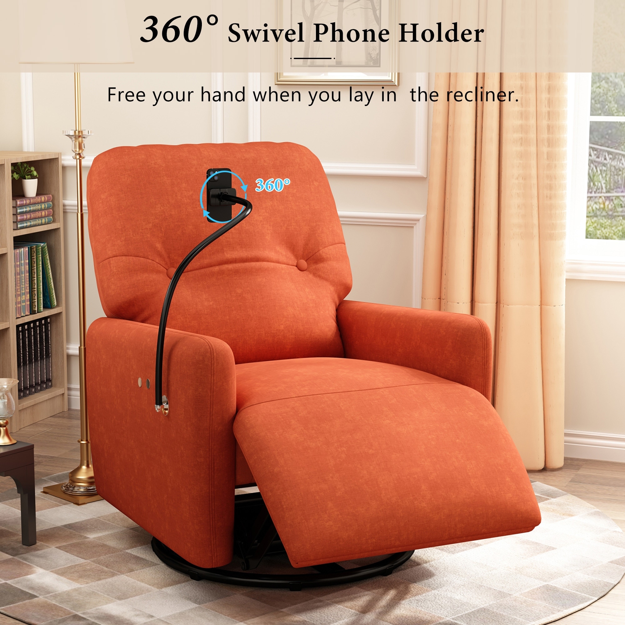Orange best sale fabric recliner
