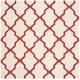 preview thumbnail 106 of 132, SAFAVIEH Handmade Cambridge Luisa Moroccan Trellis Wool Rug 6' Square - Ivory/Rust