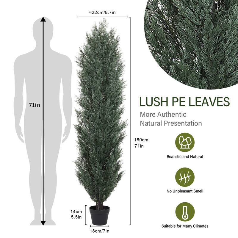 2-Pack 6FT Artificial Pine and Cypress Mix Trees