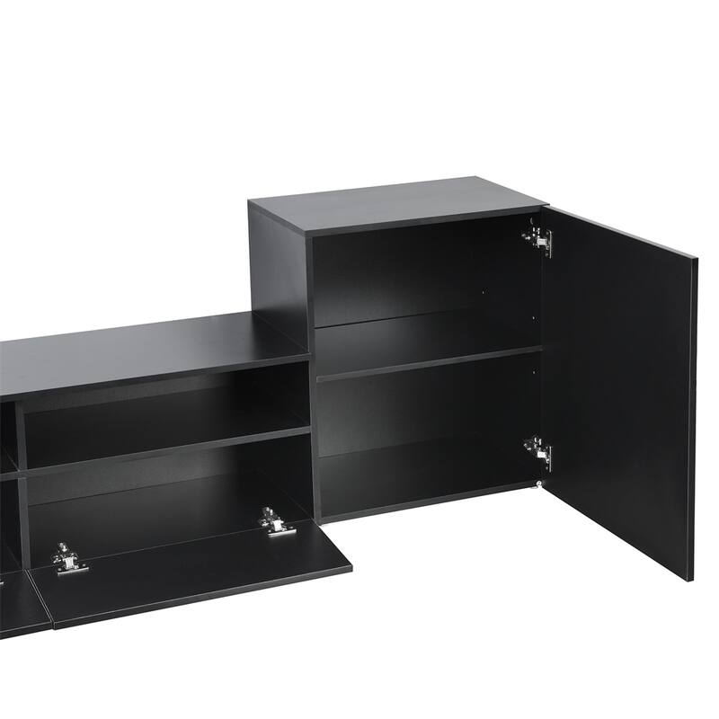High Gloss TV Stand w/Ample Storage Space,MediaConsole，Versatile