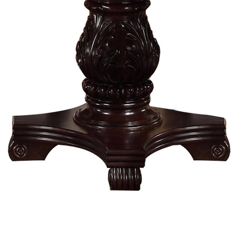 Traditional Style Dark Cherry Brown Round Dining Table