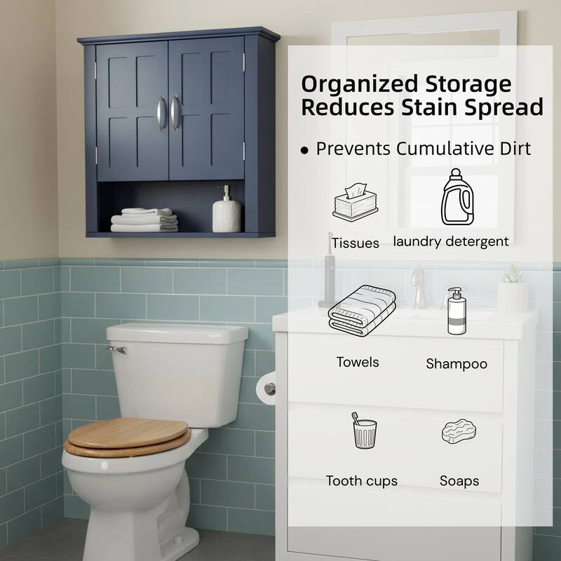 Bathroom Wall Storage Cabinet, Multi -functional Wall Mounted Cabinet with Adjustable Shelves, Medicine Cabinet