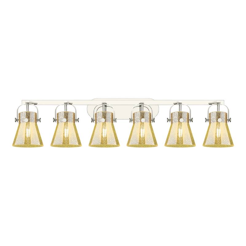 Innovations Lighting 423-6W-11-46 Pilaster II Cone Vanity Pilaster II - Polished Nickel / Mercury