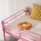preview thumbnail 21 of 32, Twin Round Pipe Bunk Low Bed Guardrail Angled Ladder Iron Bed USA