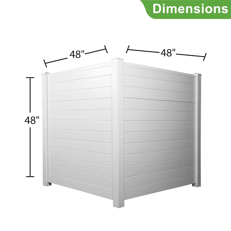 Privacy Screen Outdoor Privacy Fence Panels for Air Conditioner and Trash Can (2 Panels-White)