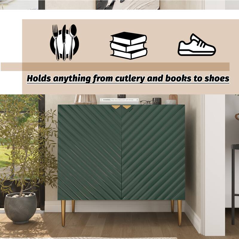 Clihome 2-Door Storage Buffet Sideboard with Adjustable Shelf