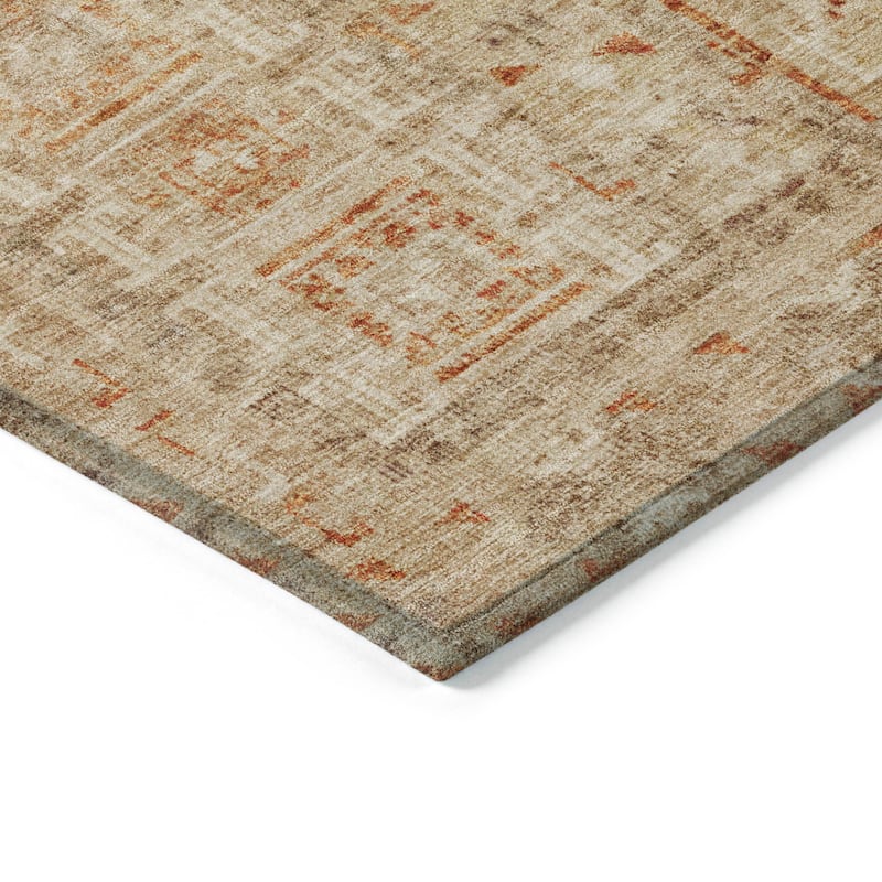 Machine Washable Indoor/Outdoor Global Traditional Chantille Rug