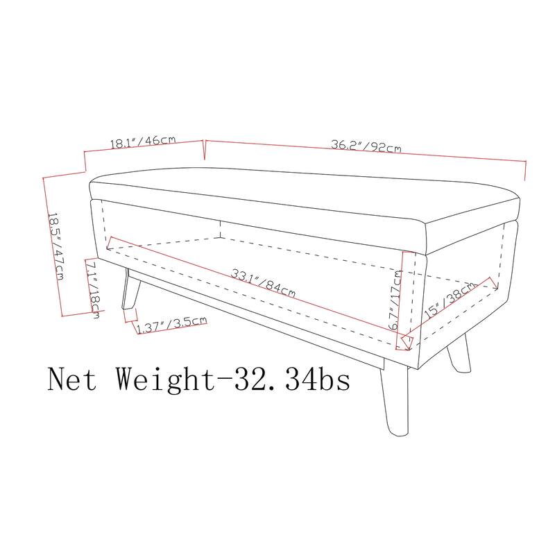 Wyndenhall Ethan Mid-century Modern Rectangular Table Ottoman