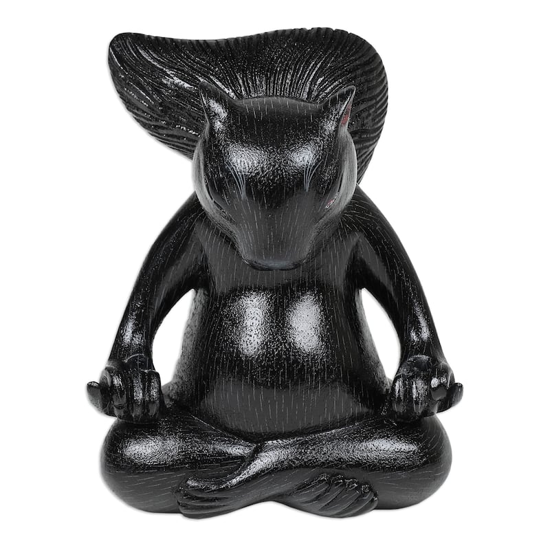 Novica Handmade Prudent Master At Night Wood Statuette
