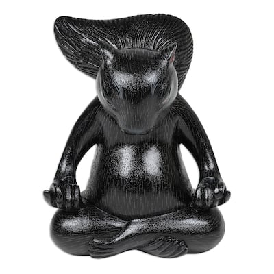 Novica Handmade Prudent Master At Night Wood Statuette