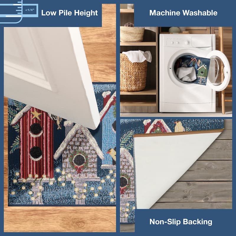 Liora Manne Esencia Birdhouse Holiday Indoor/Outdoor Mat