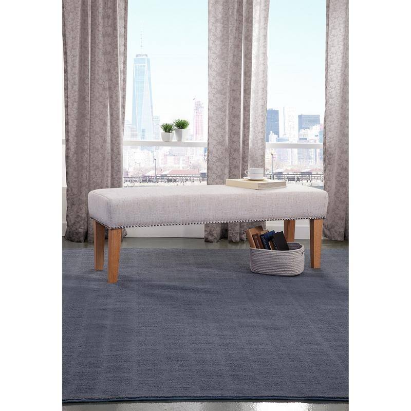 Grafton Home Miley Upholstered Accent Bench w/ Nailhead Trim - Funfetti Cream/Natural Legs