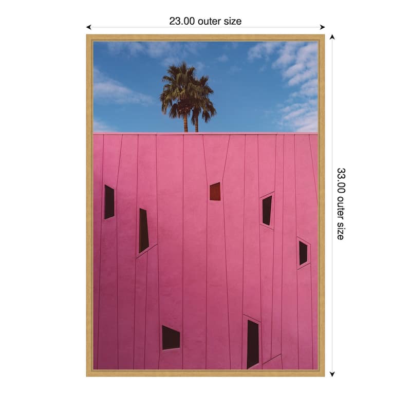 Palm Springs Vibes III by Bethany Young Framed Canvas Wall Art Print - Sylvie Bright Gold - 23 x 33 in