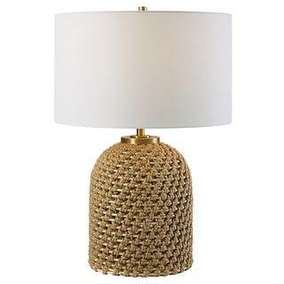Uttermost Kendari Rope & Rattan Table Lamp - 25"H,   Shade 10"H x 17"Dia.