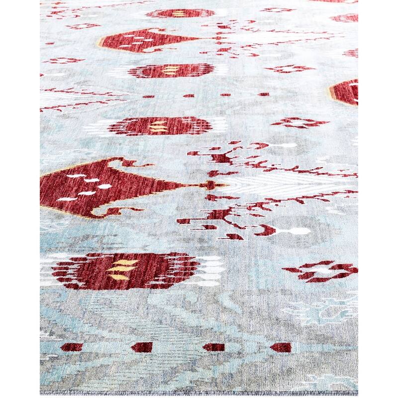 Ikat One-of-a-Kind Hand-Knotted Area Rug, Gray - 9' 1" x 12' 4"