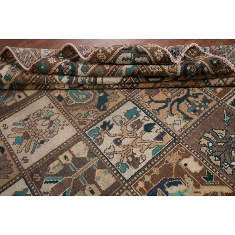 Garden Design Bakhtiari Vintage Persian Area Rug Handmade Wool Carpet - 6'6" x 9'9"