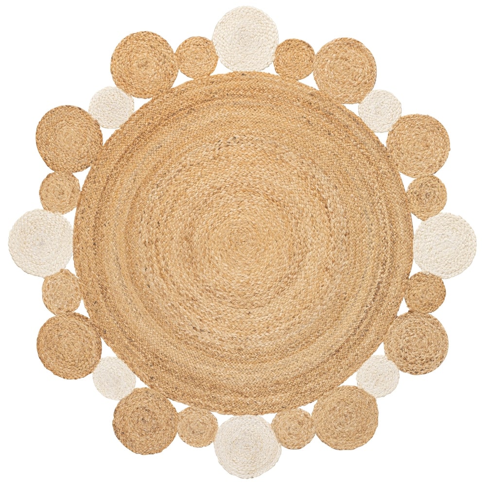 JONATHAN Y Aurora Geometric Jute Circle Area Rug