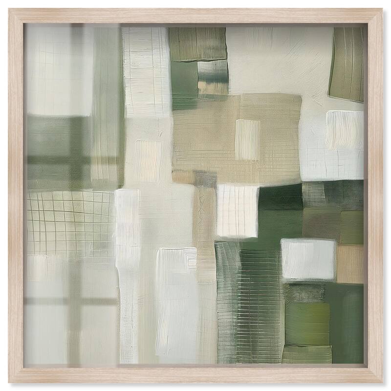 Pale Jade Green II Shadowbox by Art Remedy - Natural - 40" x 40"