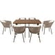 preview thumbnail 4 of 16, 7-Pieces Outdoor Dining Set with Chairs and Acacia Wood Tabletop, for Garden, Backyard, Patio