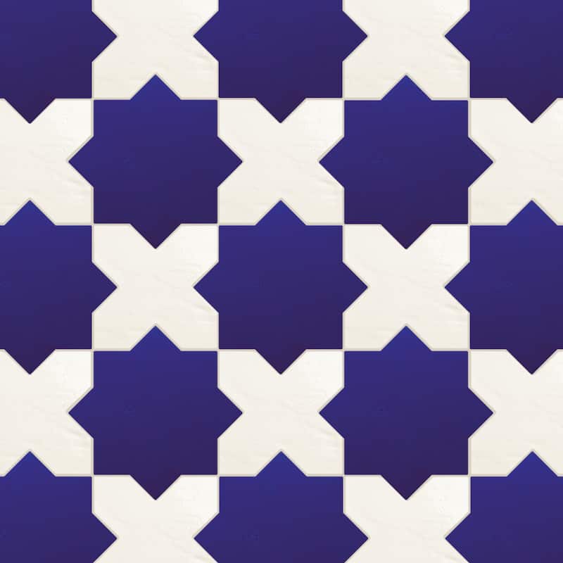 Merola Tile Argile Star Blue 7" x 7" Porcelain Floor and Wall Tile - (1 Tile)