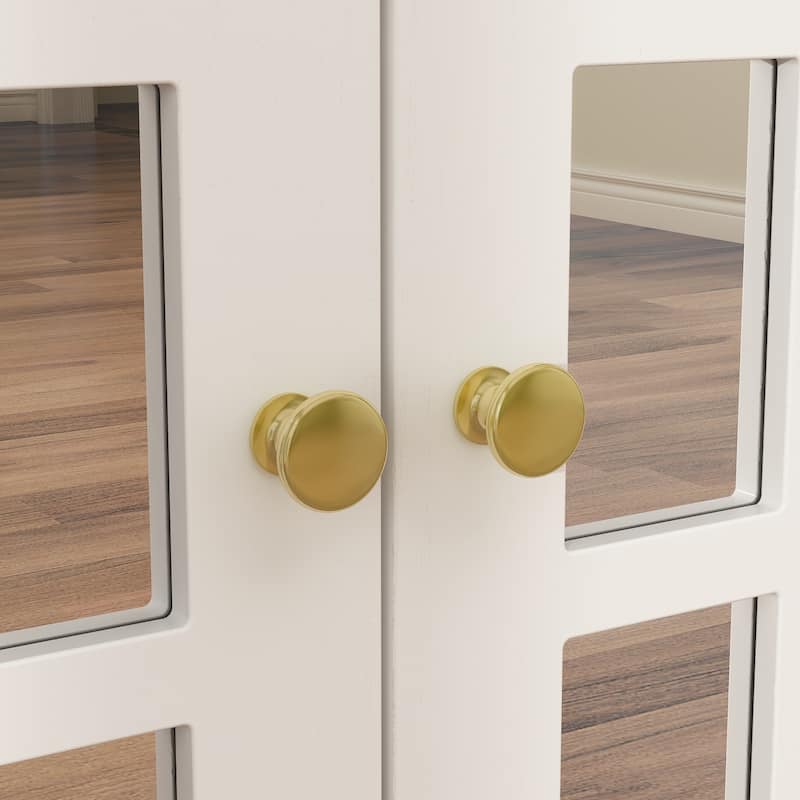 Storage Accent Cabinet Accent Buffet Cabinet Mirror Doors Organizers - 63"Wx31.5"H