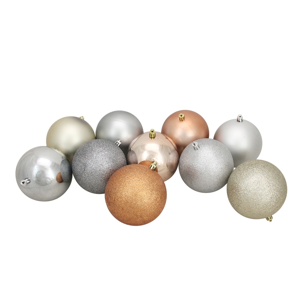 silver plastic ornament balls