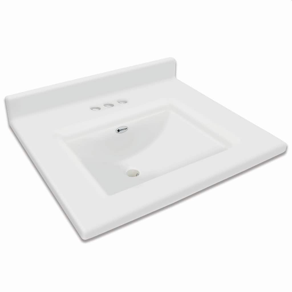 Transolid Savannah 49-in Premium Cultured Marble Vanity Top with Integrated Sink - 49-in x 22-in - 49-in x 22-in