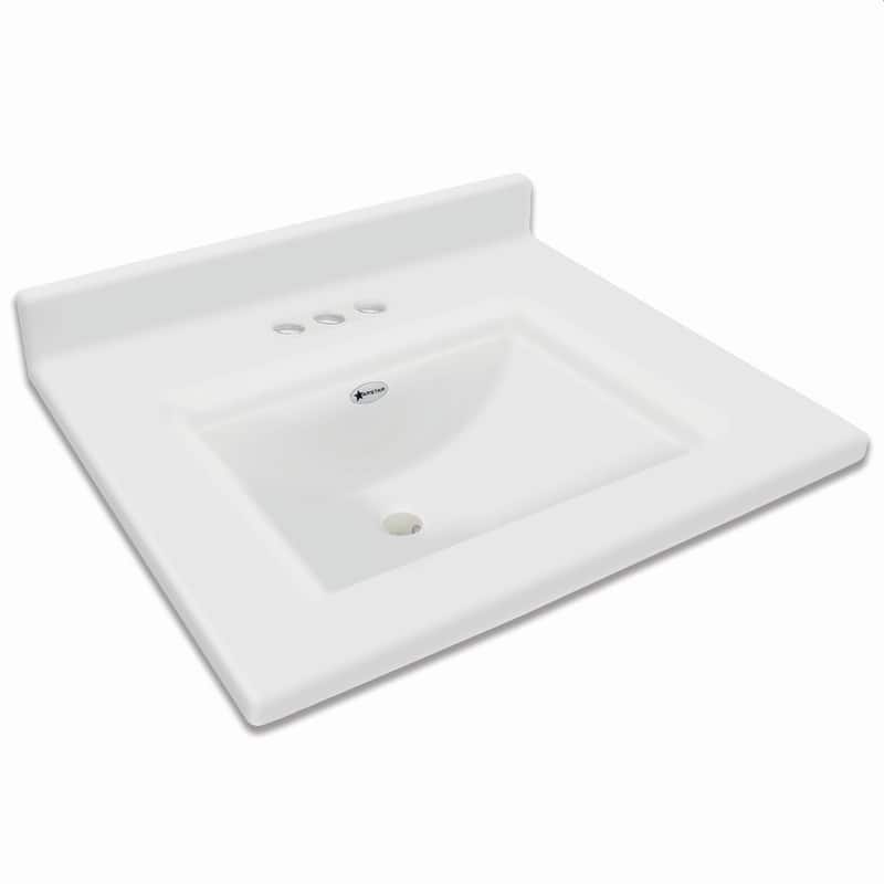 Transolid Savannah 61-in Premium Cultured Marble Vanity Top with Integrated Sink - 61-in x 22-in - 61-in x 22-in