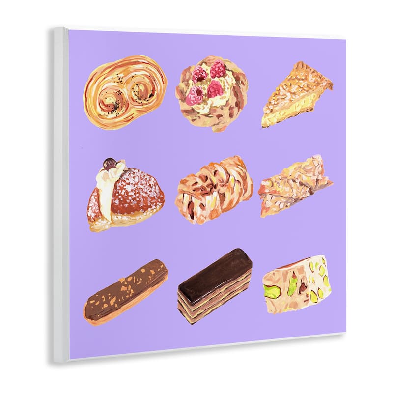 Stupell Bakery Goods on Purple Wall Plaque Art Design By Melissa Wang