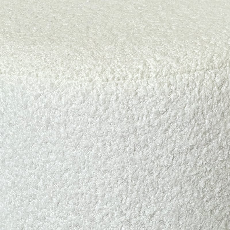 Modern Boucle Fabric & Engineered Wood Round Ottoman