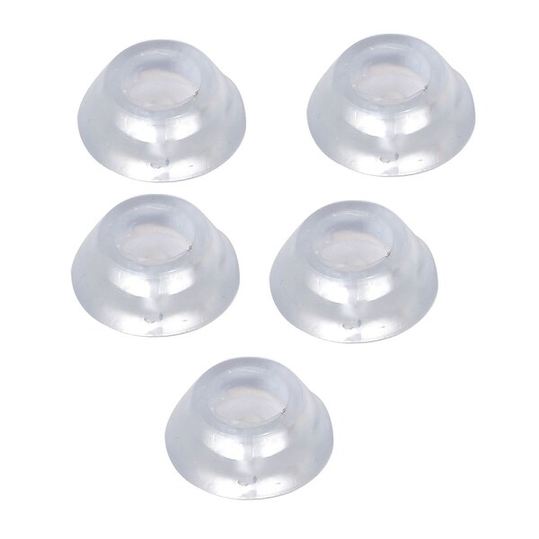 9mm Dia Hole 19x7mm Cone Rubber Bumpers Furniture Desk Foot Feet Pad Clear 5pcs