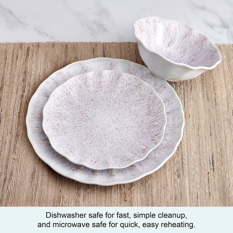 Mikasa Isla Pink 12-Piece Dinnerware Set, Service for 4 Set