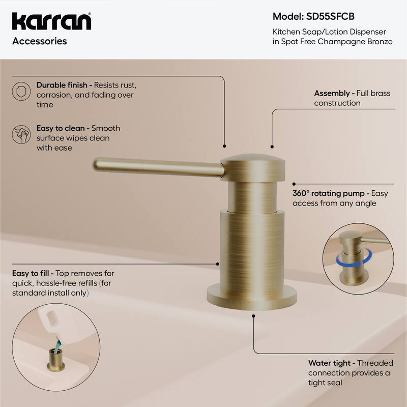 Karran SD55 Kitchen Soap/Lotion Dispenser