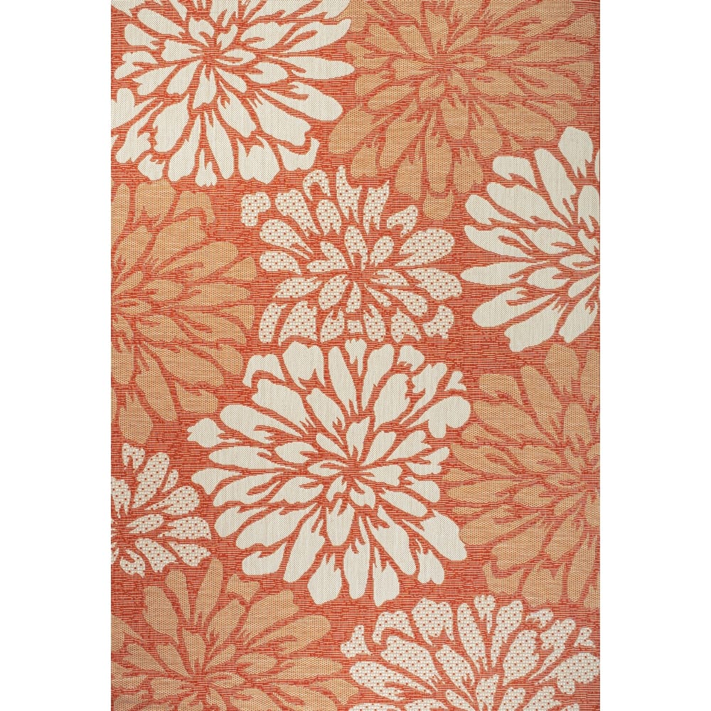 JONATHAN Y Floral Textured Weave Indoor/Outdoor Area Rug