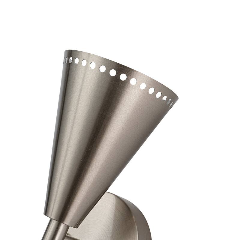 2-Light Mid-century Dual Cone Hourglass Up Down Wall Sconce