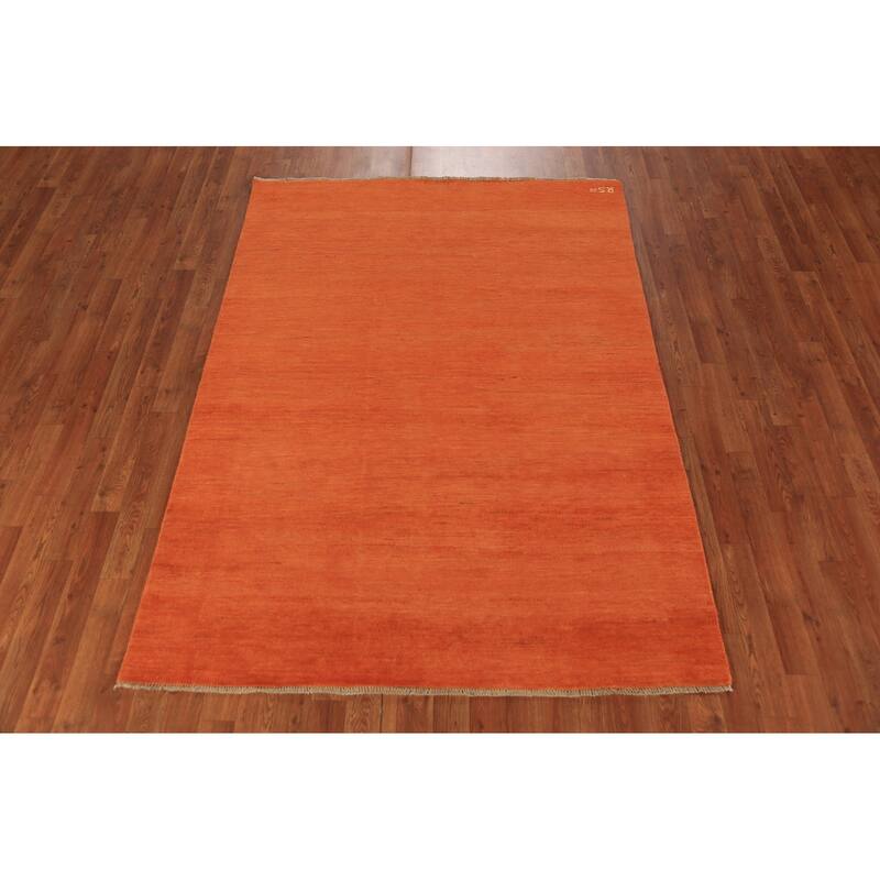 Tribal / Modern Gabbeh Area Rug Hand-Knotted Wool Carpet - 4'9" x 6'7"