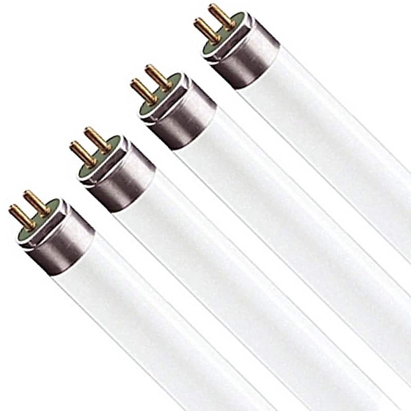 Luxrite T5 4 FT High Output Fluorescent Tube Light Bulb Natural 3500K 4200 Lumens 54W G5 Mini Bi