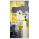 preview thumbnail 2 of 10, Designart 'Grey and Yellow Blur Abstract' Oversized Modern Wall CLock